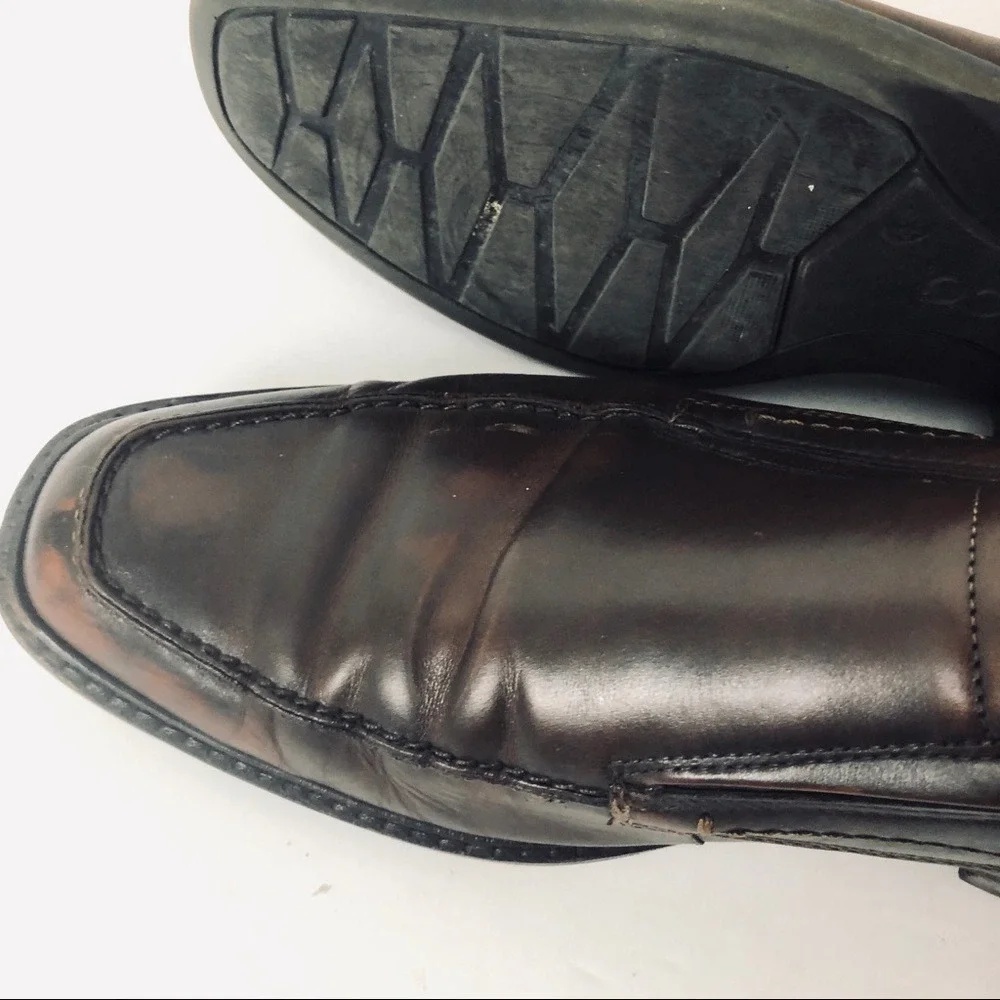 Ecco men's brown leather‎ loafers size 43